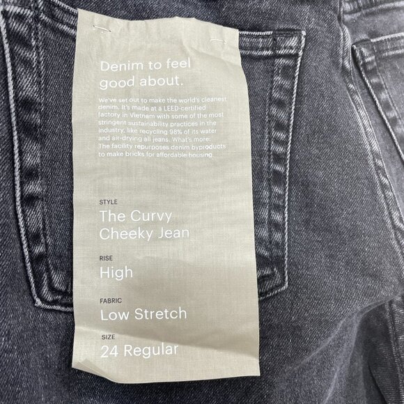 Everlane Women Size 24R The Curvy Cheeky Jean 90's Washed Black‎ Low Stretch NEW - Picture 5 of 8